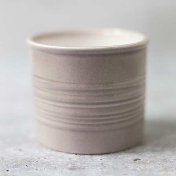 Warm gray grey white Vigoro mini pot ceramic small planter 2.75" tall 3.25" wide - Picture 1 of 8